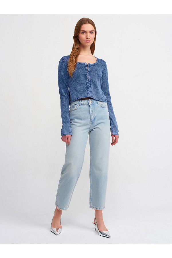 Dilvin Jeans Blue High Waist Trendyol