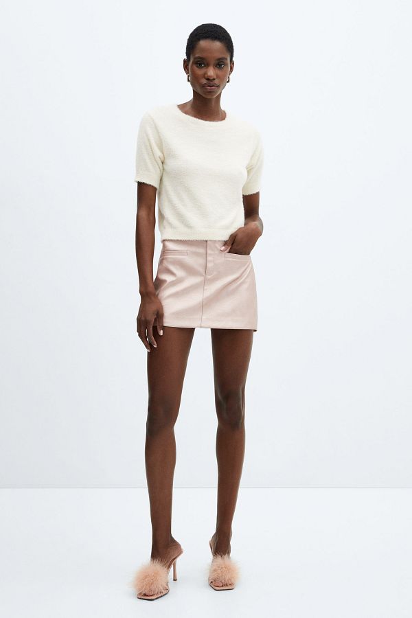 MANGO Faux Fur Knit Sweater Trendyol