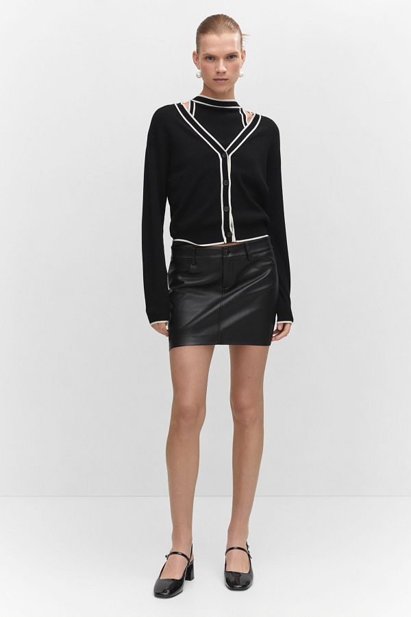 MANGO Leather Effect Mini Skirt Trendyol