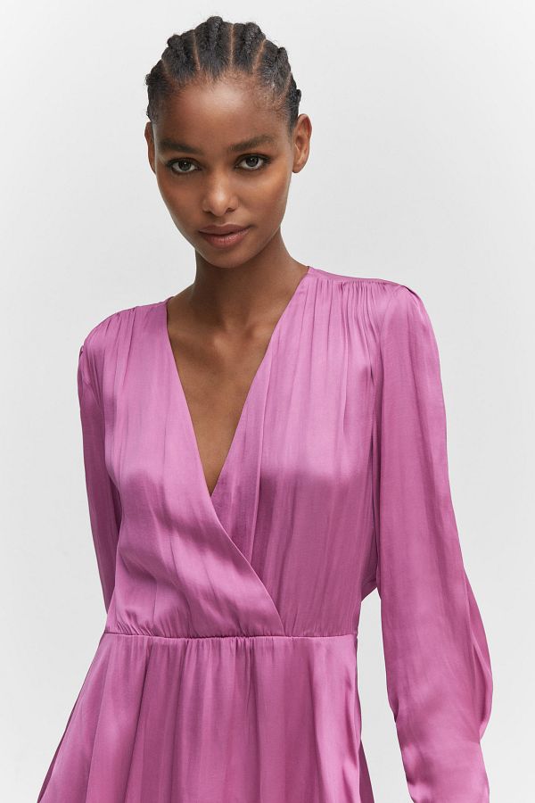 MANGO Wrapped Satin Dress Trendyol