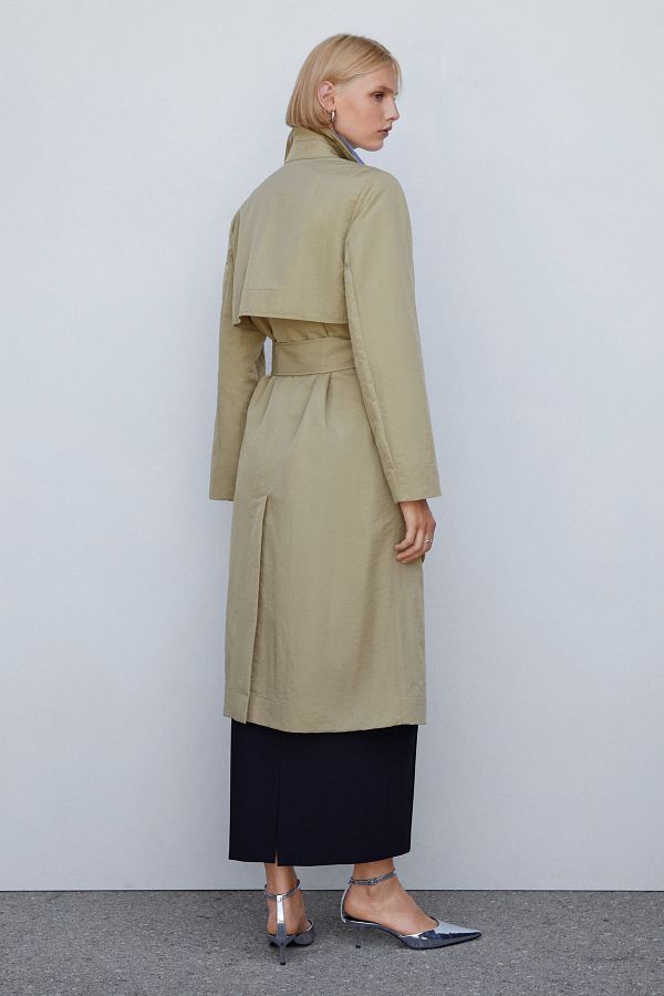 MANGO Fluid Trench Coat with Tie Trendyol