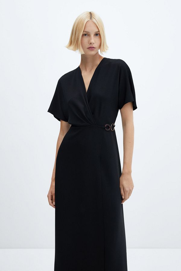 MANGO Dress Black Midi Trendyol