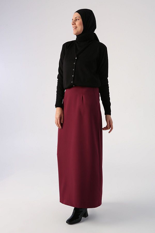 Red elastic pencil skirt cheap