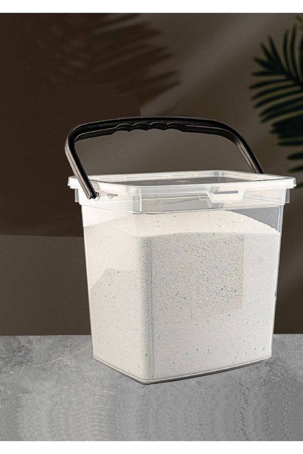 FERAH PLASTİK-Transparent Lid Detergent Holder Portable Detergent Storage Box 6 lt 1