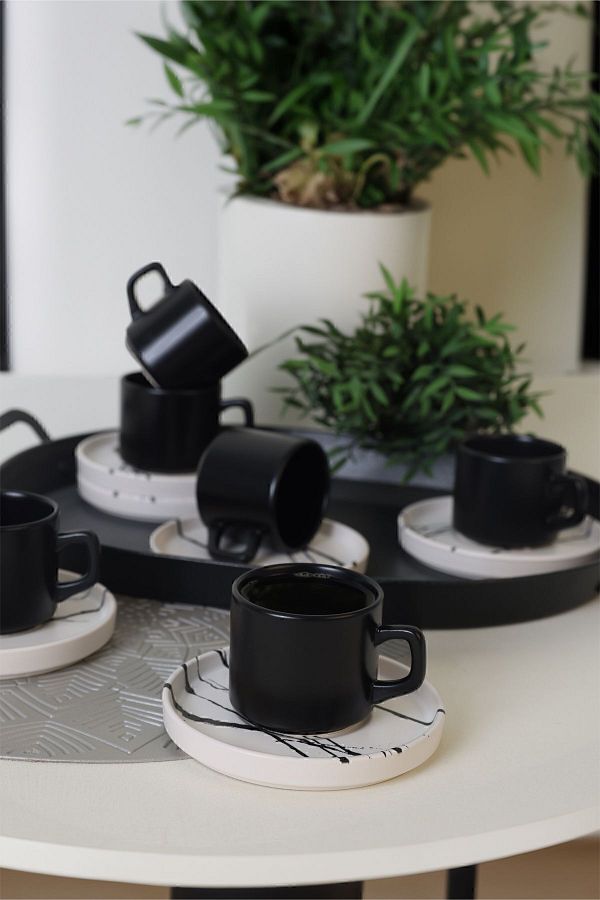 Keramika-Μαρμάρινο Σετ Τσαγιού Stackable 12 τεμαχίων για 6 άτομα 17951 1