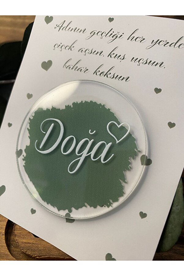 Gizem Graphic Kalpli Kız Bebek Pleksi Magnet (Kartlı ve Jelatinli) 20'li Paket