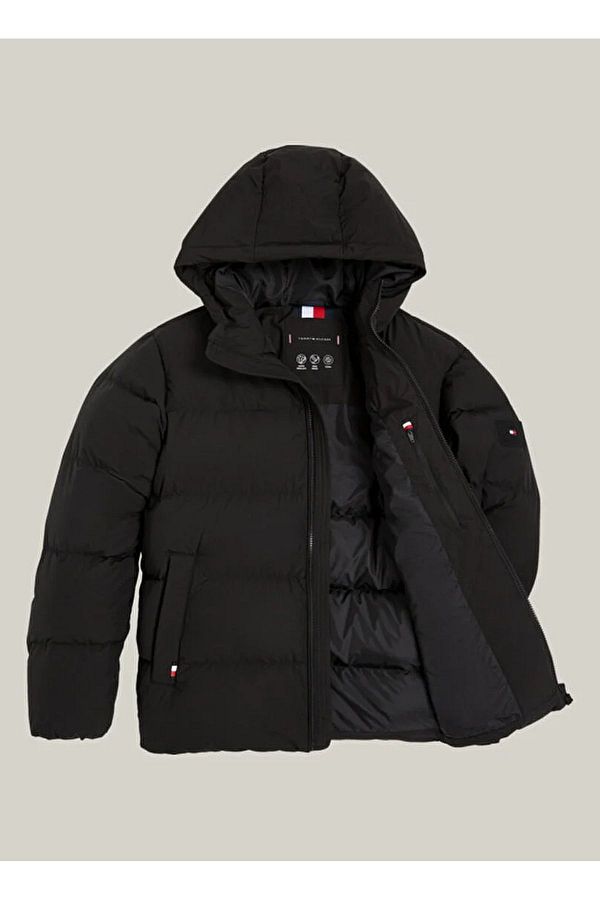 Tommy hilfiger down coat black on sale
