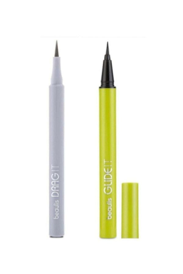 beaulis-Drag It Inkpen Felt Tip Eyeliner + Glide It Brush Tip Eyeliner 100 Black 1