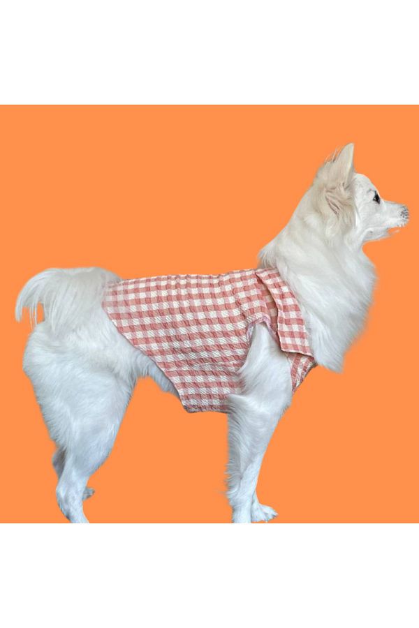 FD DOG-A Series Cat Dog Patterned Checkered Shirts 1