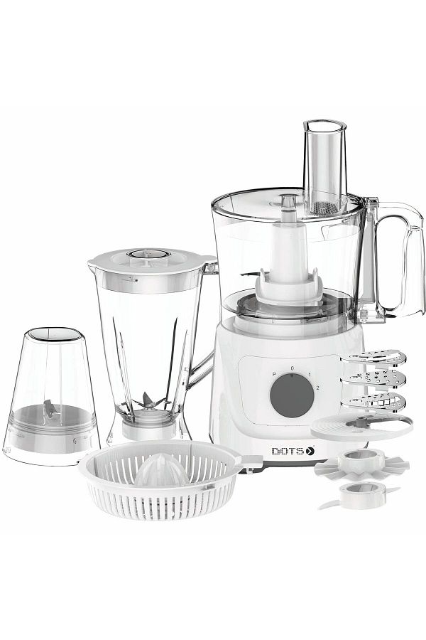 DOTS-Multi-Functional Food Processor with Various Chopping Blades - 2.1 Liters - 500-800 Watt - White 1