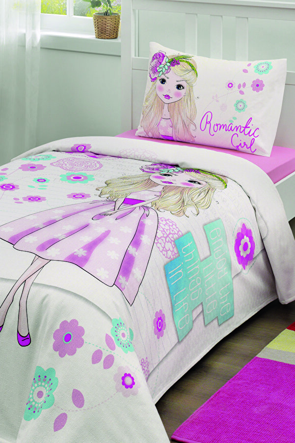 Özdilek Romantic Girl Tek Kişilik Pike Takımı