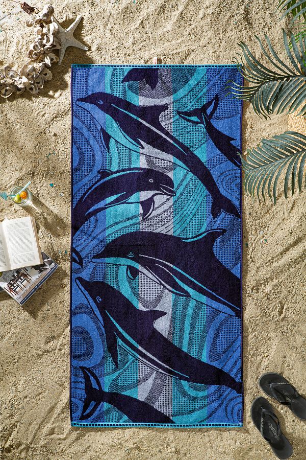 Özdilek-70x150 Cm Nice Blue Dolphin Beach Towel 1
