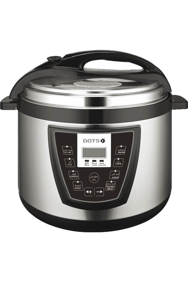 DOTS 10L Electric Pressure Cooker 7 Cooking Modes 3 Multi Functional Texture Options 1500W Silver