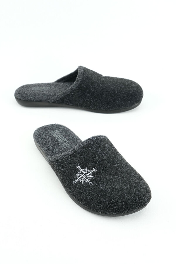 Gezer Winter Men's Felt Removable Sole Home Garden Slippers- Trendyol