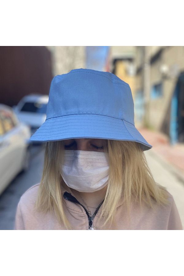 Kostebek Light Blue Bucket Hat Trendyol