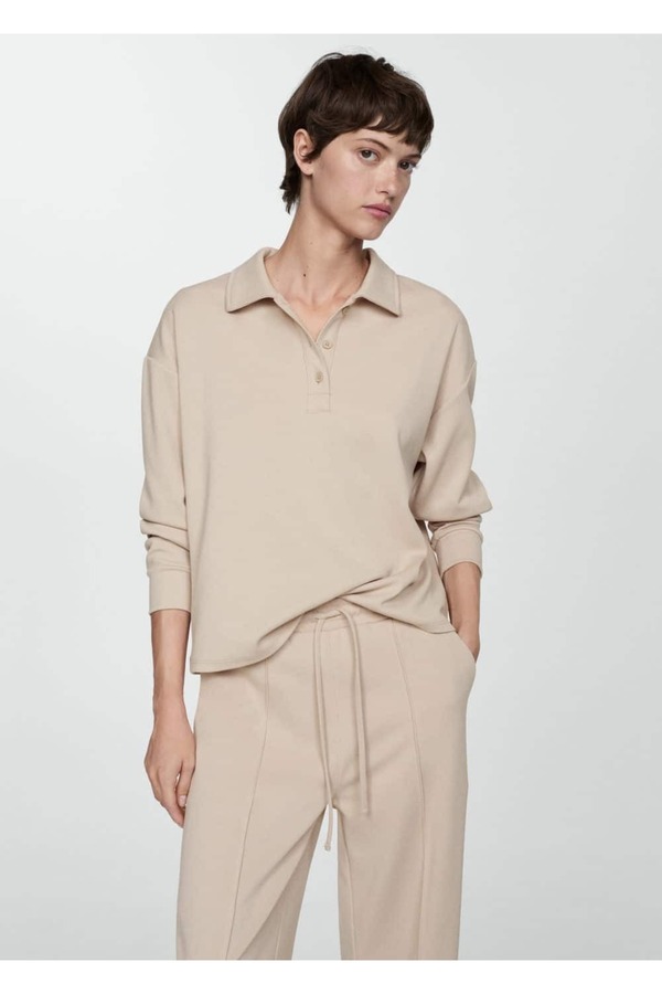 MANGO Woman-Polo Neck Sweatshirt 1