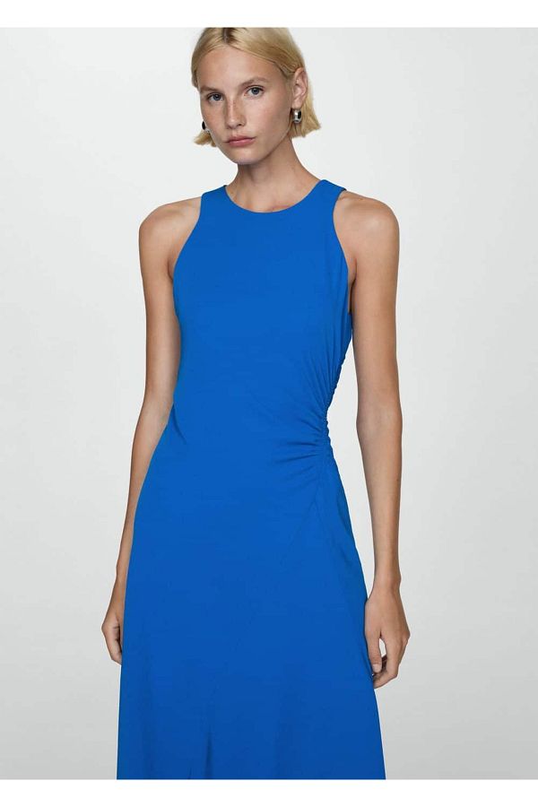 MANGO Woman-Midi-Kleid mit drapierten Details 1