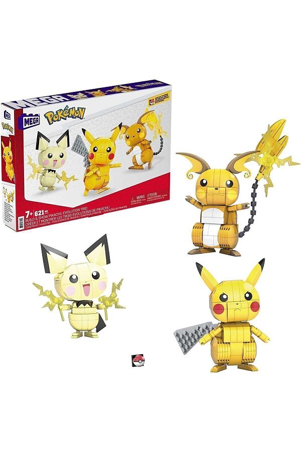 Mega Construx-Pokemon Pikachu Evolution Passing 3in1 Game Set 1