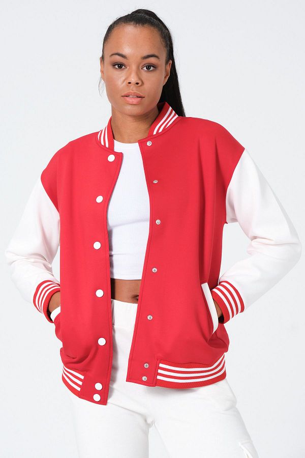 Two color bomber jacket on sale