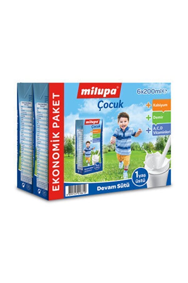 Milupa Çocuk Devam Sütü İçime Hazır 200 ml 6 Lı Paket 1 Yaş+ 2 Adet