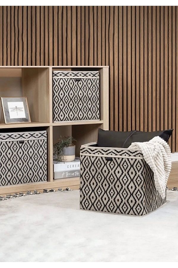 SEZA HOME-منظم أرفف Bohe - صندوق وسلة متوافقة مربعة 30x30x30 1