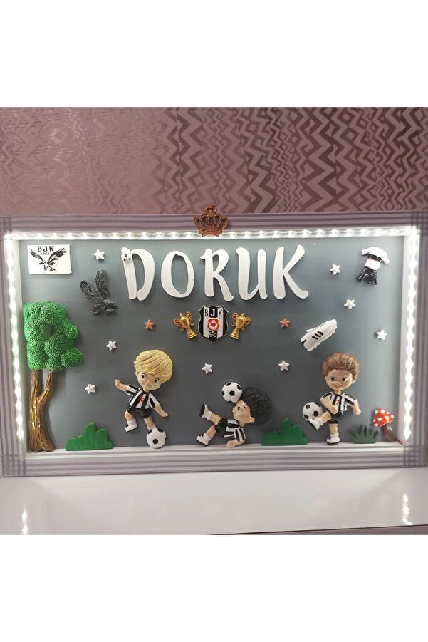 Özlem Bebek Kişiye Özel Ledli Kapı Süsü Beşiktaş Pano