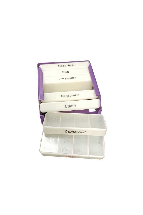 HAPİX-Pill Carrying Box - Weekly Medicine Container, with Drawer 1