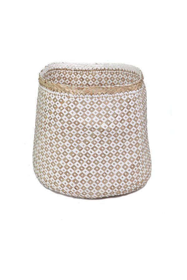 KANCAEV-White Wicker Basket - Soft Body, Medium Size 1