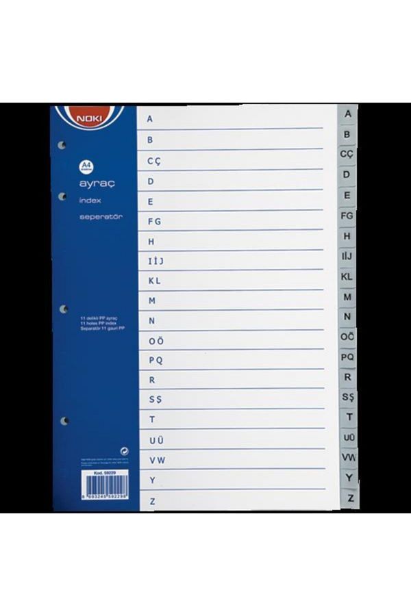 Noki-Separator A-z Plastic A4 File Mark Separator A-z Index de litere 1