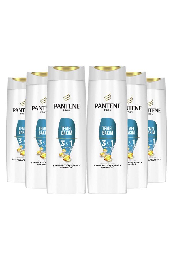 Pantene-3 in 1 Basic Care Shampoo 350 ml 6 Pieces 1