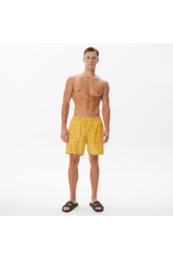 Nautica Men's Yellow Printed Swim Shorts