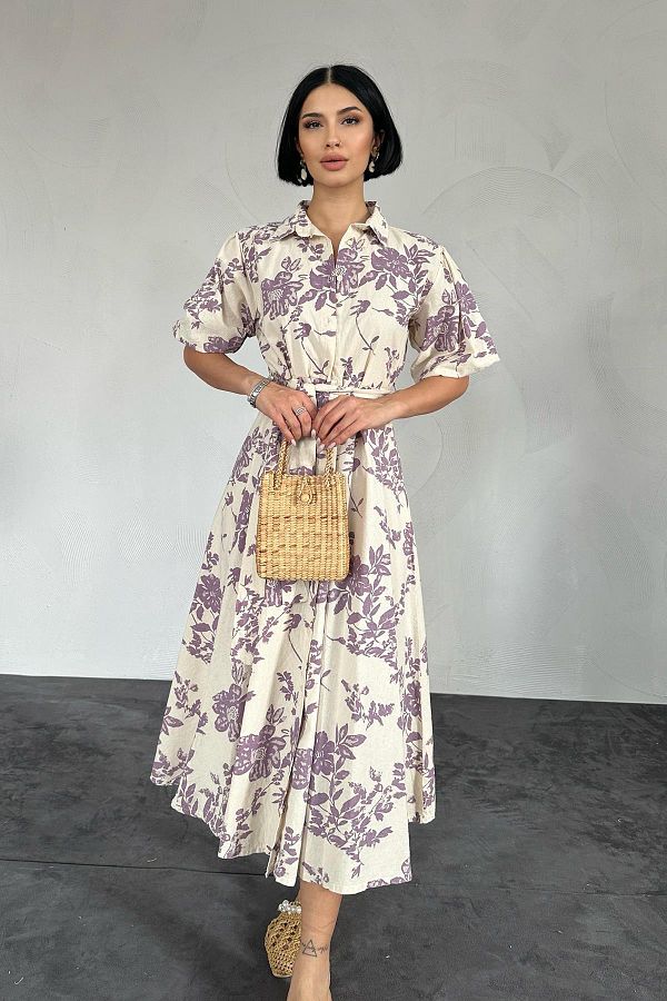 Elbee Fashion Woman-Rochie de vară cu modele florale 1