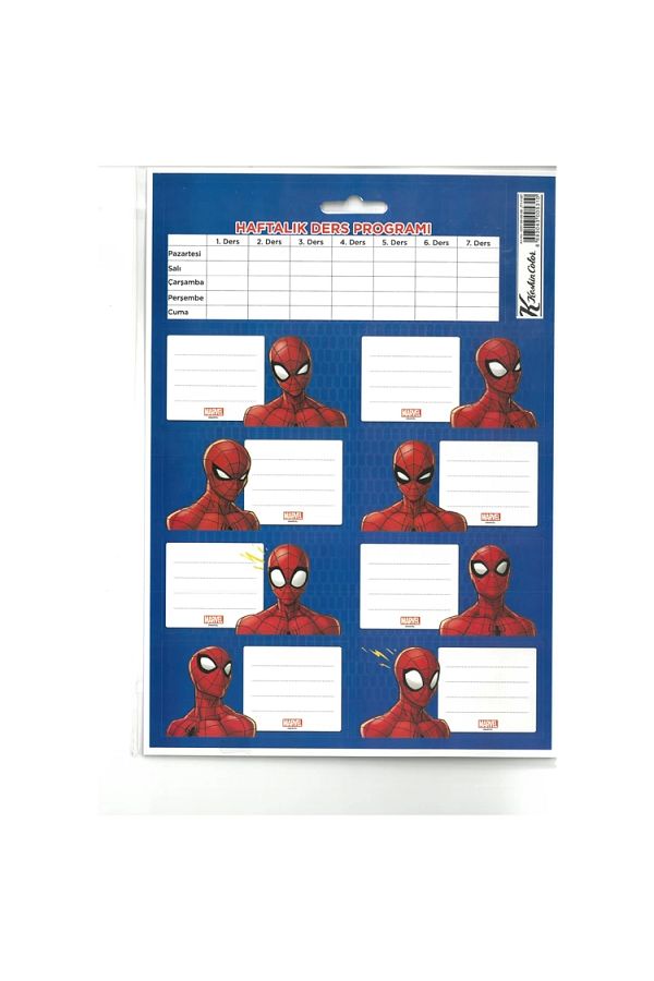 SPIDERMAN-School Label with Course Schedule 3 pcs 1