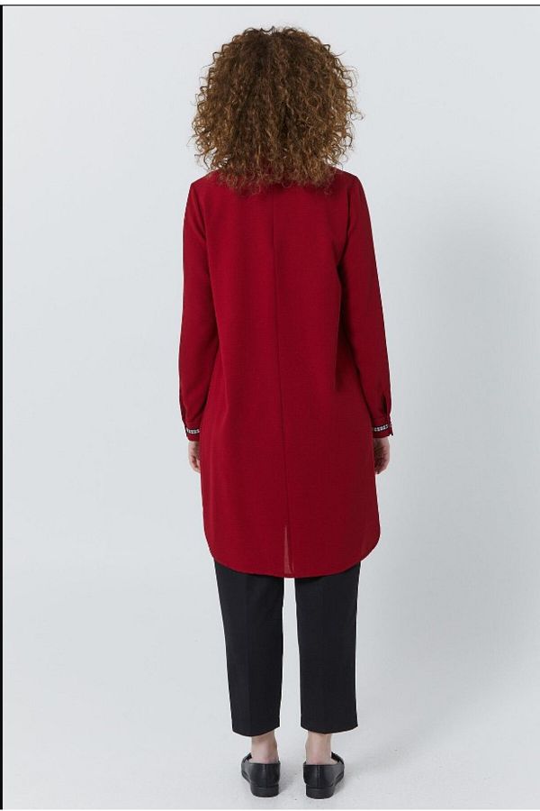 Doque-61109 Judge Collar Striped Tunic - Houndstooth Qks Tunic # 22-10 1