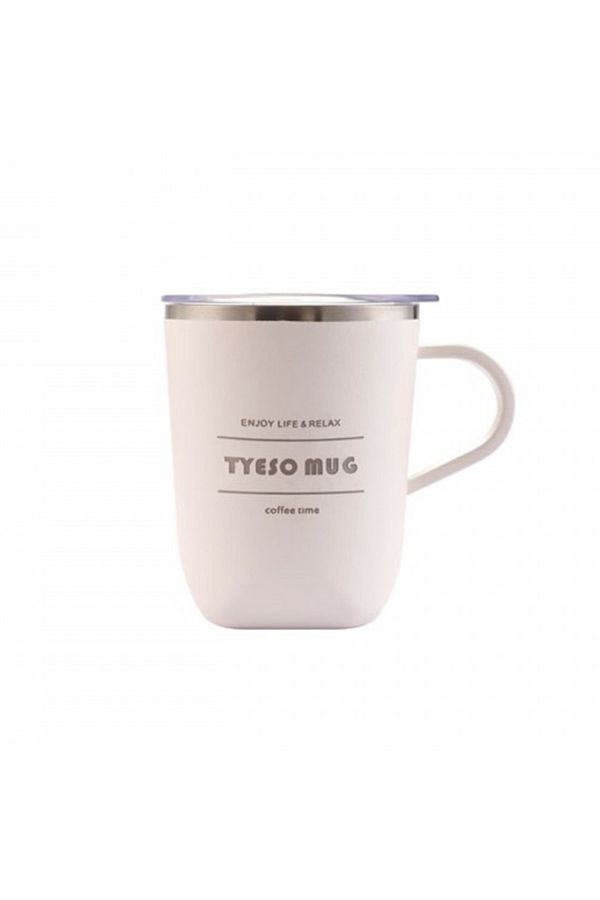 Tyeso-كوب حراري من الفولاذ المقاوم للصدأ باللون الأبيض مع غطاء - 300 مل 1