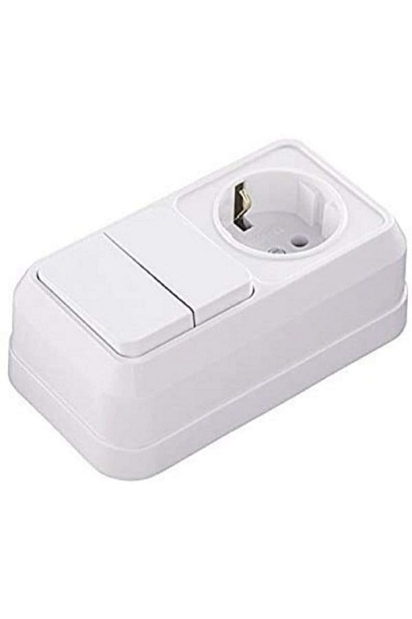 MAKEL-Surface Mounted White Commutator Grounded Socket 451a2 1
