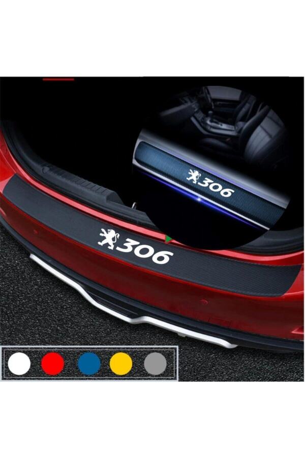 FİXFLEX-Custom New Compatible Accessory Trunk and Door Sill Set Carbon for Peugeot 306 1