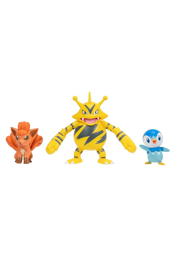 Pokemon-Battle 3'lü Figür Seti Seri 13 - Piplup, Elctabuzz Ve Vul 1