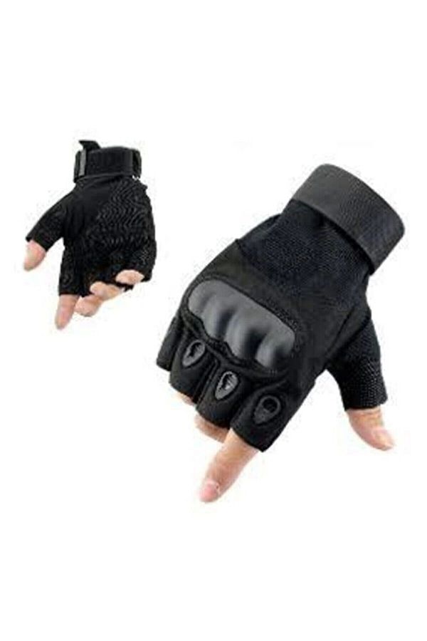 REEBOW TACTICAL Tactical Military Cut Finger Bone Gloves Operation Gloves Black Trendyol