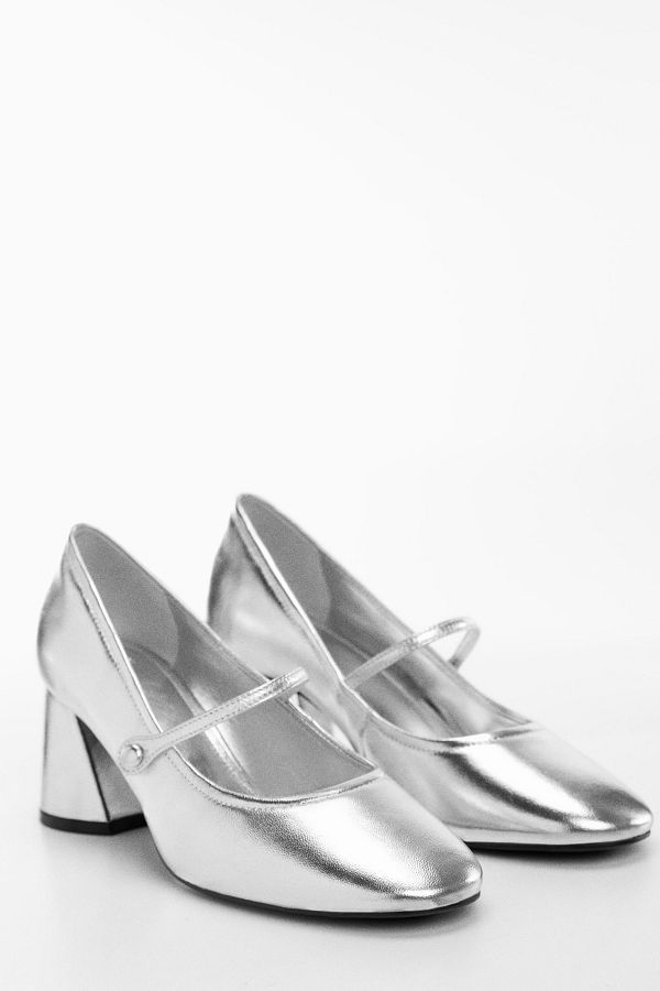 MANGO-Metallische Lederschuhe 1