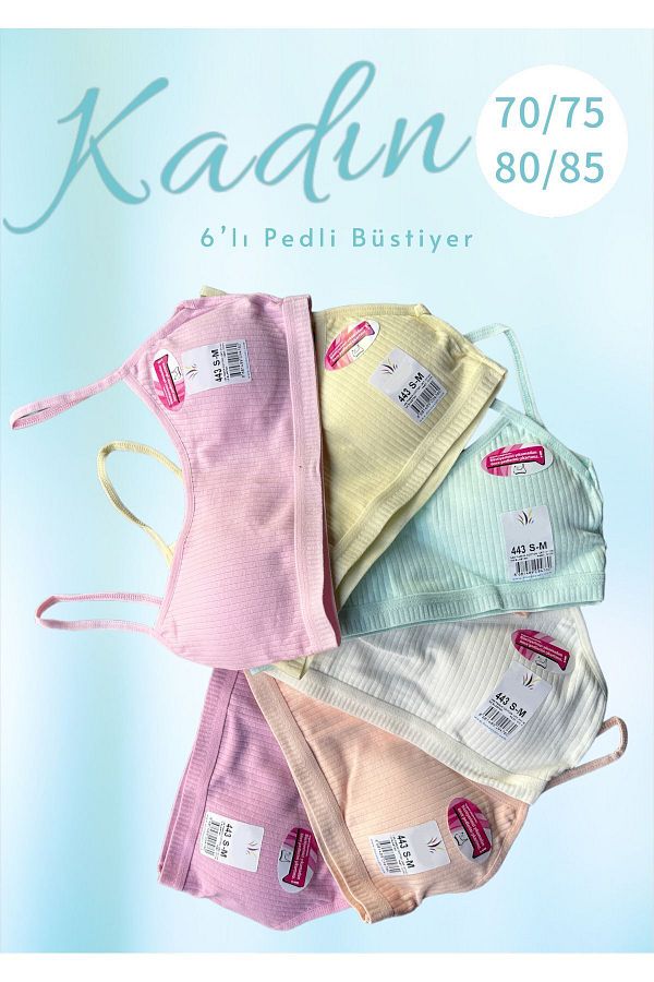 Dondeza-Set de 6 sutien de antrenament pentru bustieră cu bretele din velur pentru femei Dondeza 1