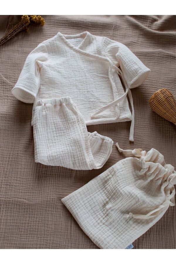 LusnikaStore Müslin Hastane Çıkışı Seti