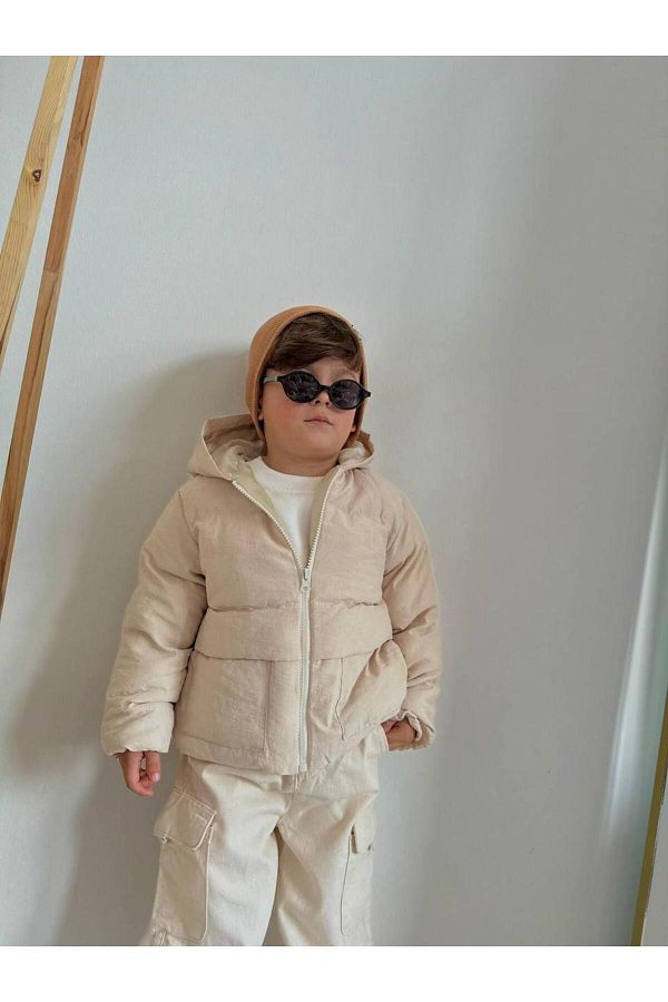 Tudekids Tude Kids New Season Unisex Children s Puffer Jacket Waterproof and Hooded Trendyol