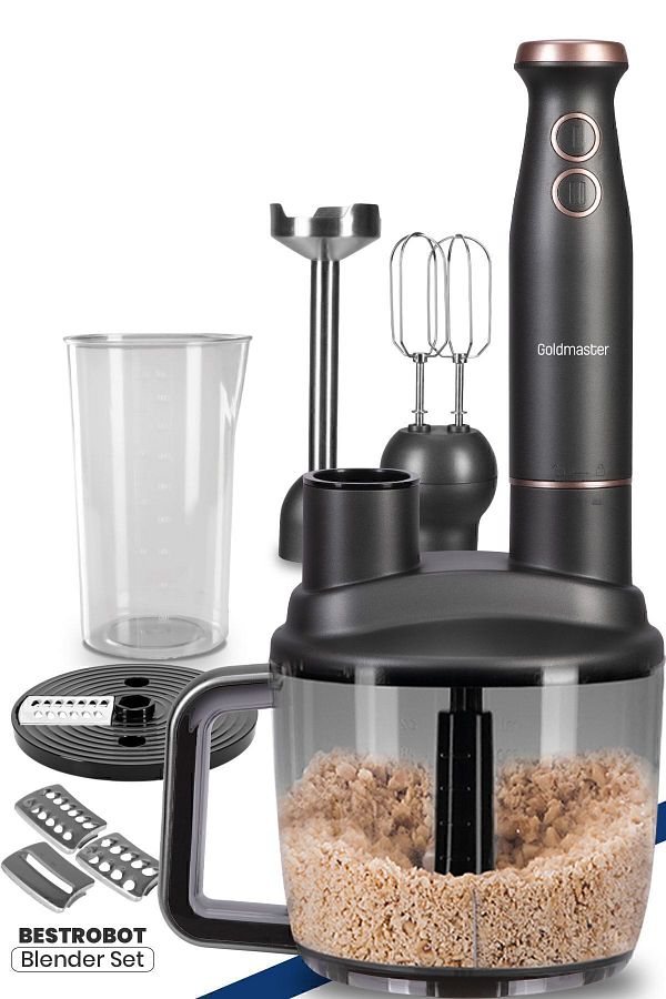 GOLDMASTER-Bestrobot Anthracite 1500 Watt 5 In 1 Food Processor Multi Blender Set 1
