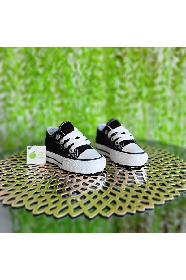 elma bebe Unisex Kız Erkek Bebe Çocuk Kısa Bağcıklı Kanvas Keten Sneaker Spor Ayakkabı