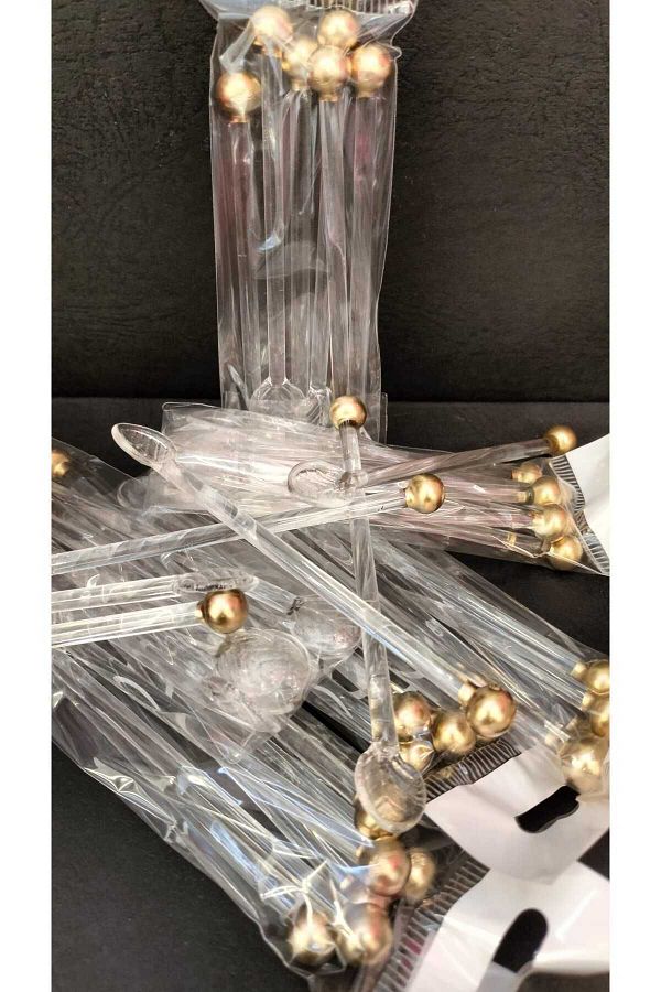 tacmira-Set of 6 Gold Teaspoons Glass Charistic 1