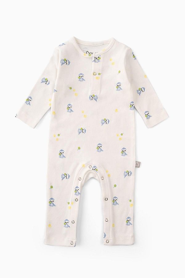 Boumini-Baby Long Sleeve Snap Jumpsuit Blue Miskin 1