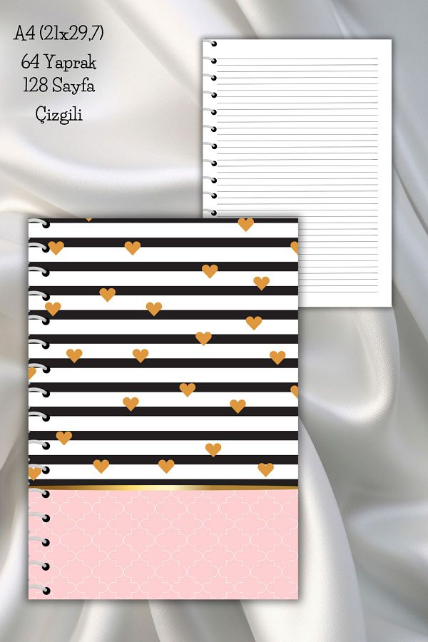 daily notebook-دفتر ملاحظات مدرسي حلزوني مخطط 64 صفحة - مقاس A4 (21x29,7 سم) 1