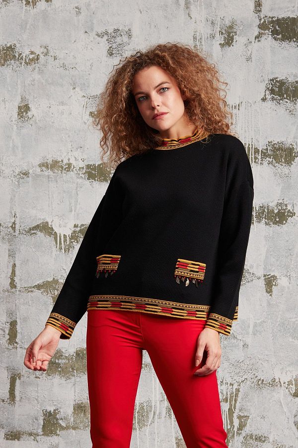 Two Mail-Ethnic Patterned Tirko Black 1