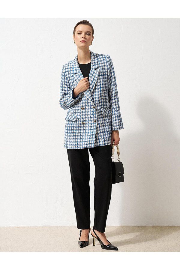Kayra-Sacou Blazer în carouri colorat Saks 1